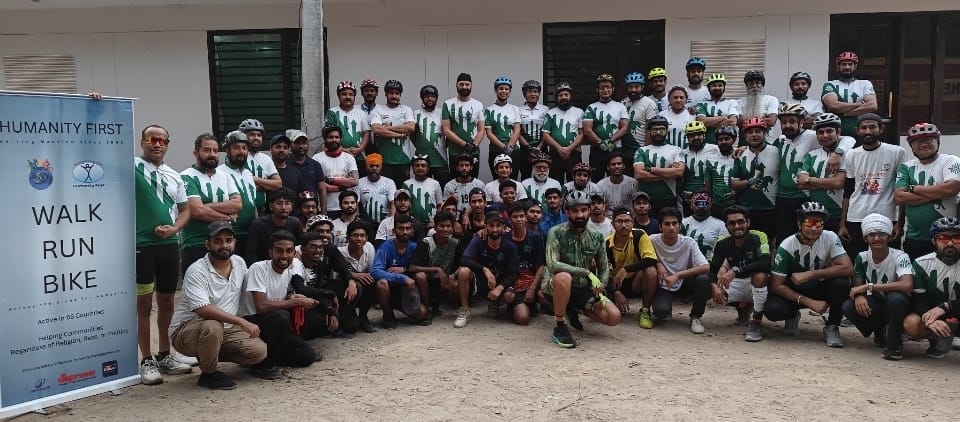 The bicycle tour was welcomed by the Fit Biker Club upon its arrival in Hoshiarpur.
